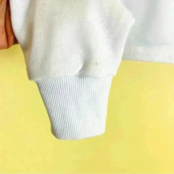 NWT Bebe White Logo Studded Long Sleeve Kangaroo Pocket Cropped Hoodie Size M - Picture 9 of 15